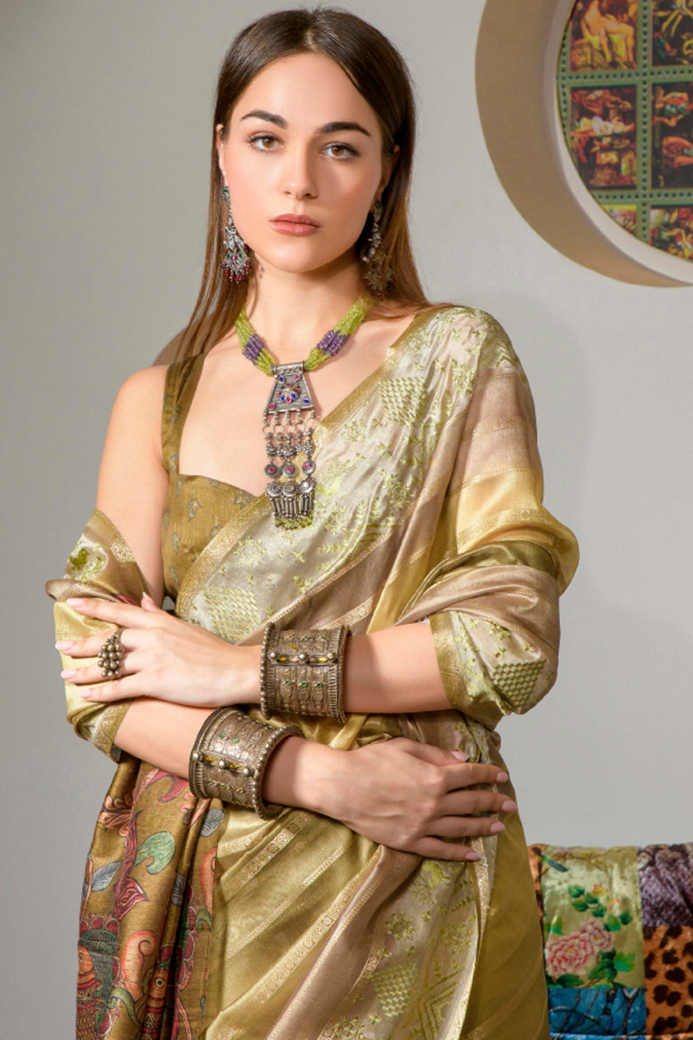 Multi Color Glorious Organza Fabric Printed Festive Wear Saree | Buy Online India