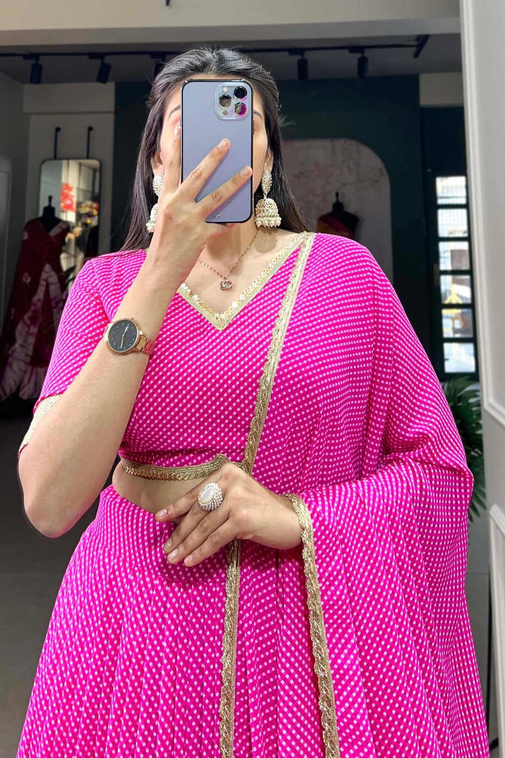 Georgette Fabric Charismatic Lehenga In Pink Color In Printed Work | Buy Online India