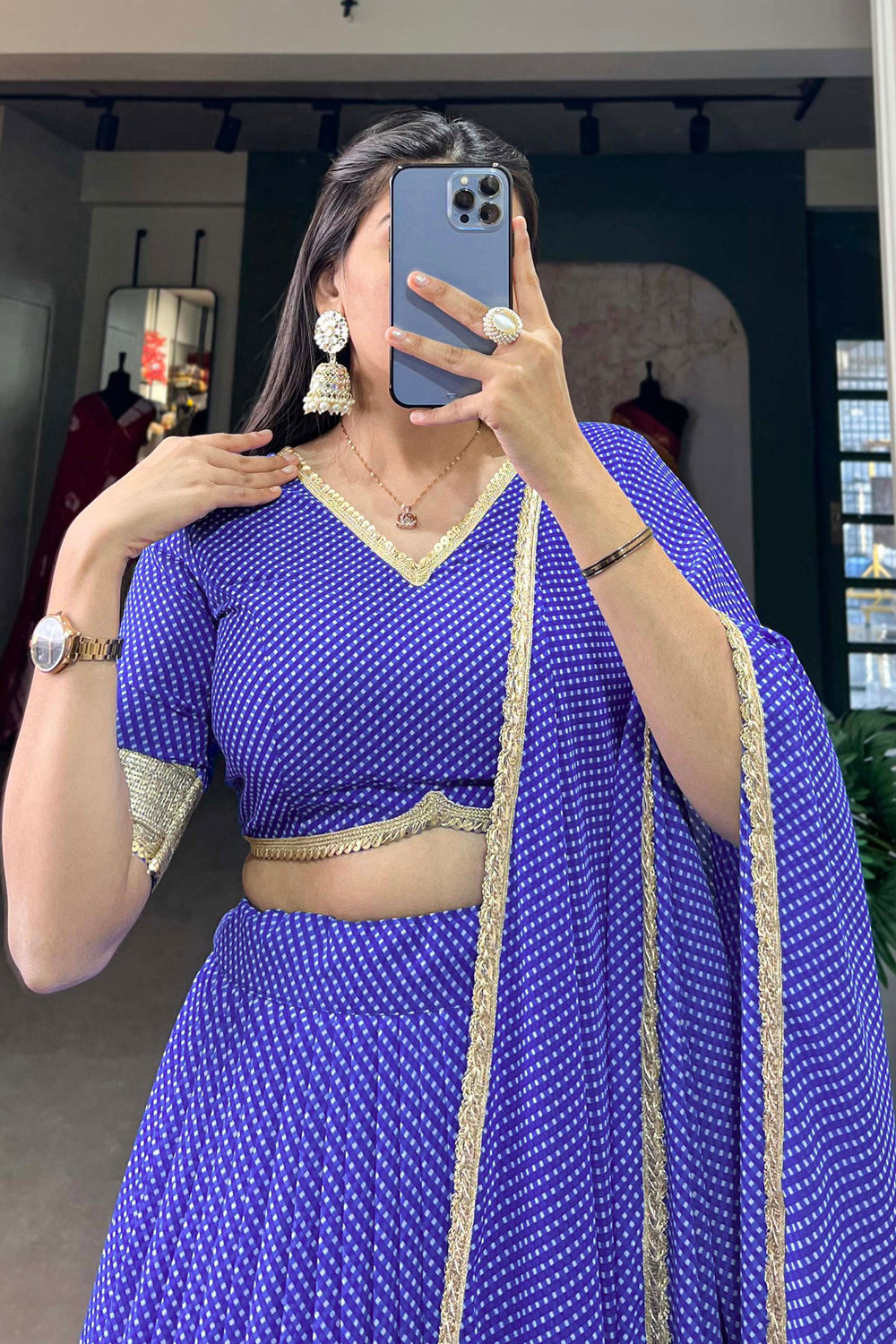 Purple Color Printed Work Captivating Lehenga In Georgette Fabric | Buy Online India