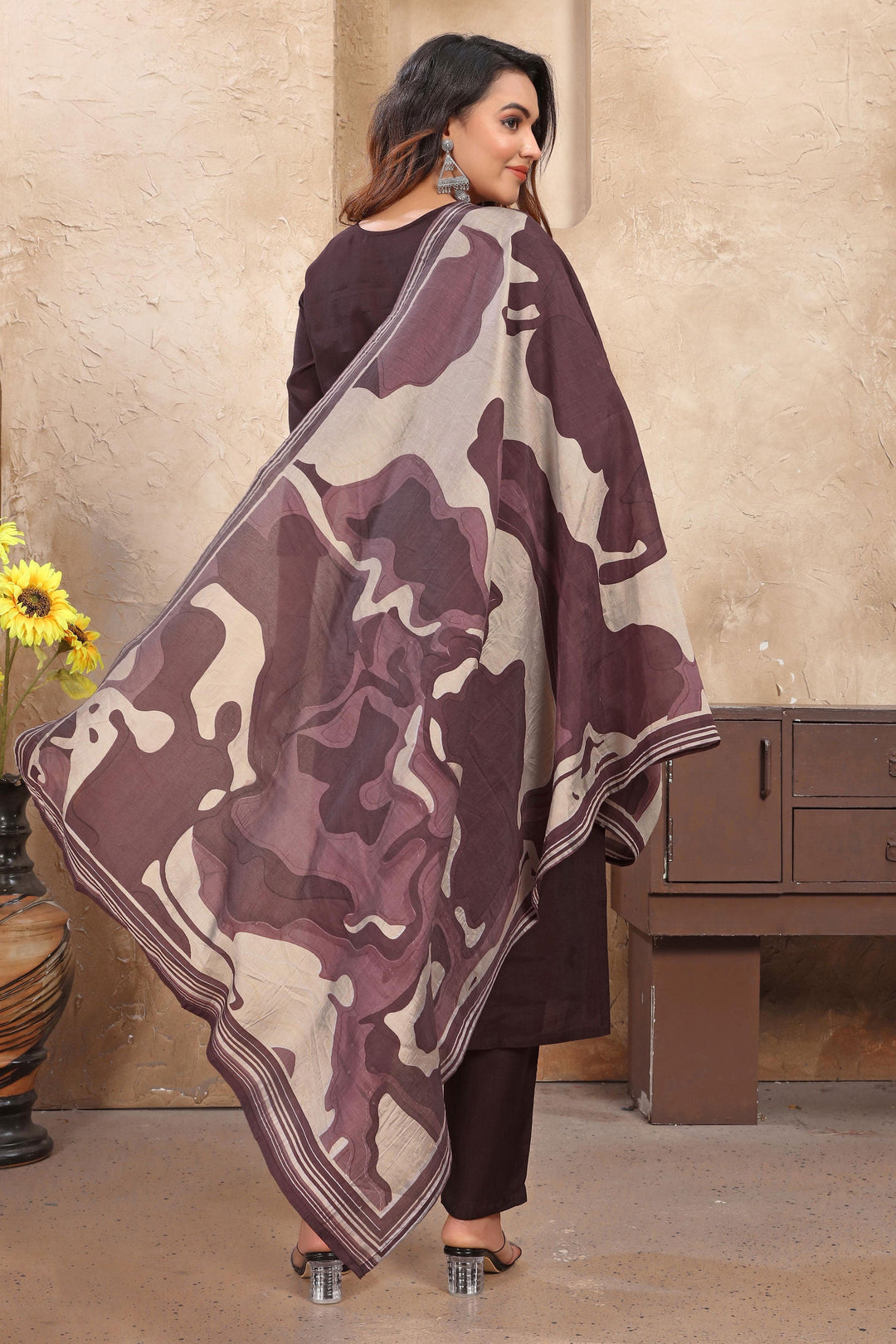 Radiant Maroon Color Festive Wear Readymade Art Silk Salwar Suit | Buy Online India