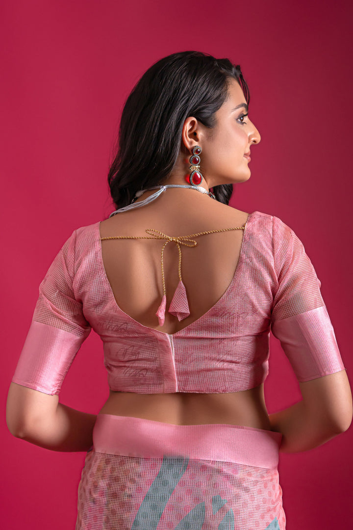 Casual Printed Saree In Pink Color | Buy Online India