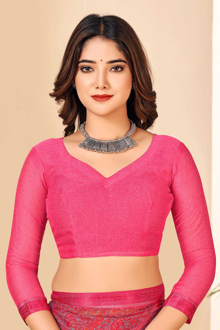 Tempting Pink Color Chiffon Saree | Buy Online India