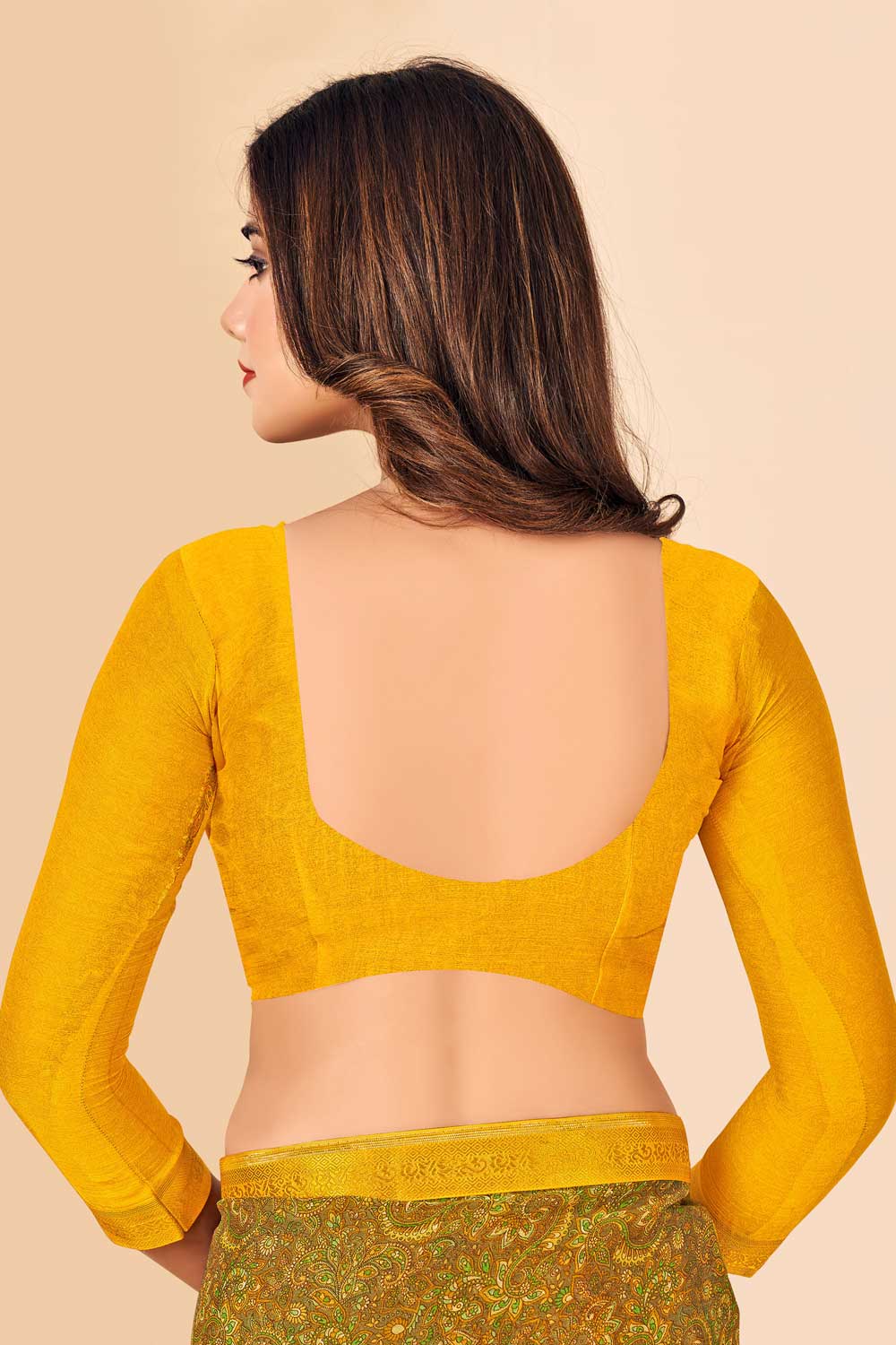 Classic Yellow Color Chiffon Saree | Buy Online India