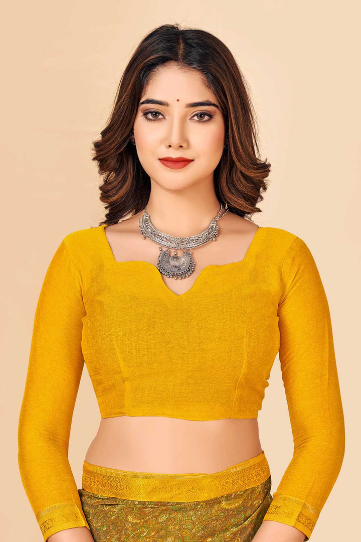 Classic Yellow Color Chiffon Saree | Buy Online India