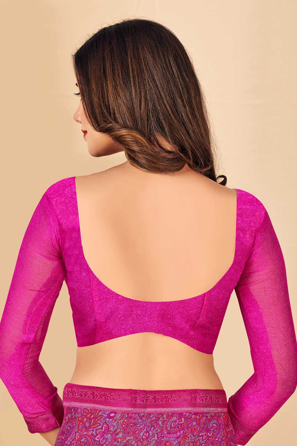 Trendy Pink Color Chiffon Saree | Buy Online India