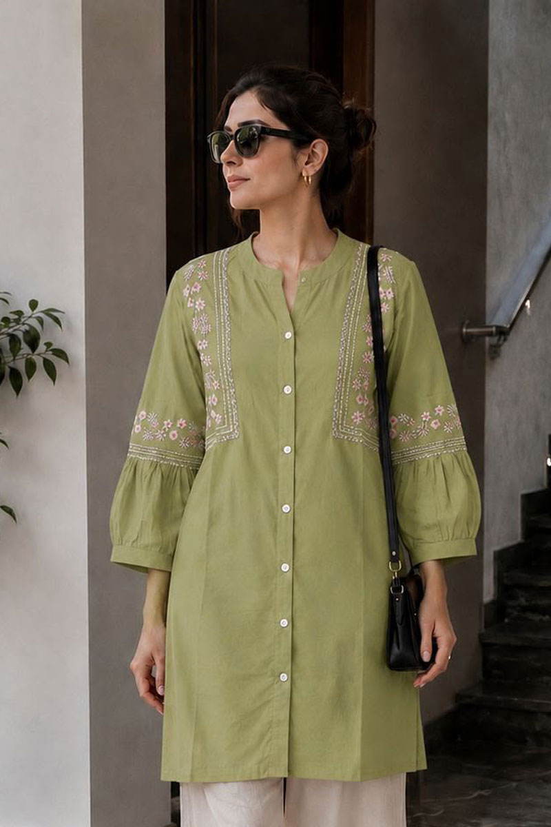 Amazing Casual Style Sea Green Rayon Kurti With Bottom | Buy Online India