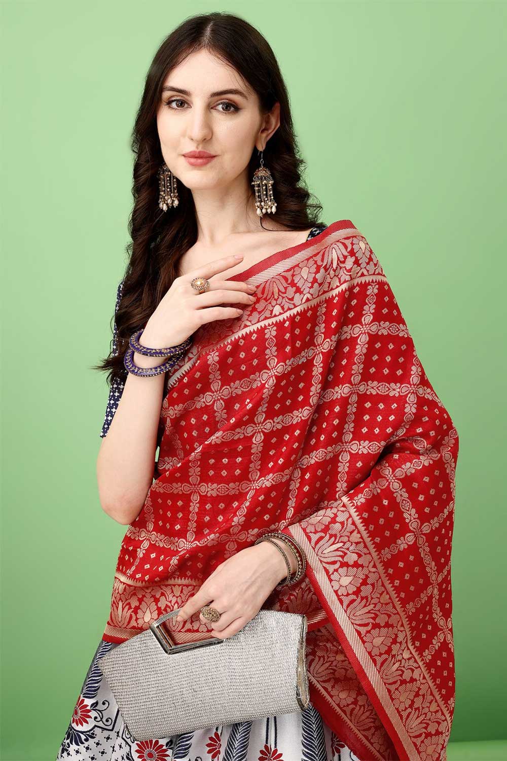 Beguiling Jacquard Work On Multi Color Art Silk Fabric Lehenga | Buy Online India