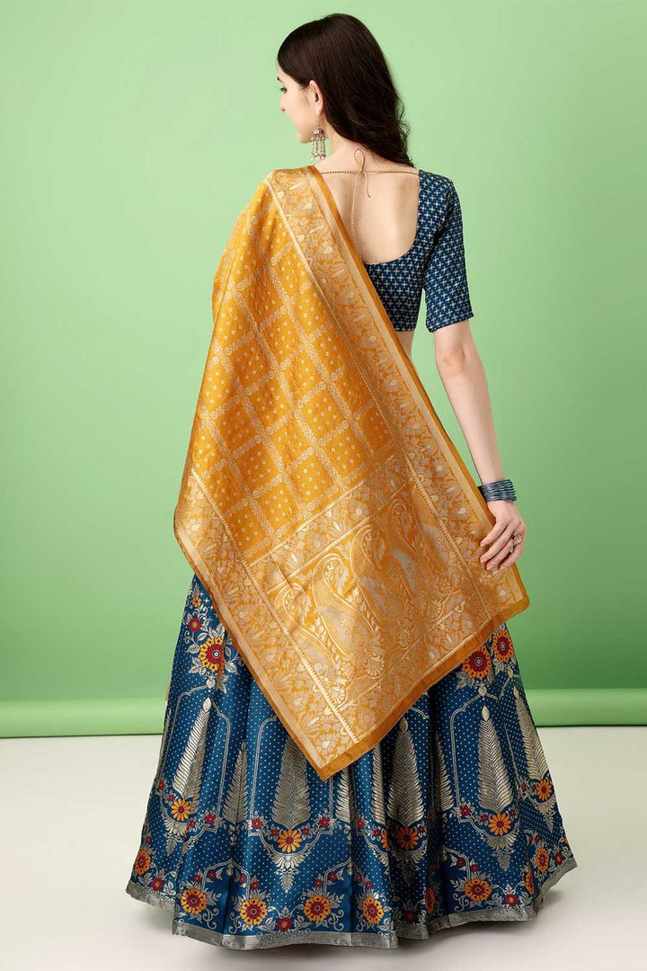 Art Silk Fabric Multi Color Delicate Lehenga With Jacquard Work | Buy Online India