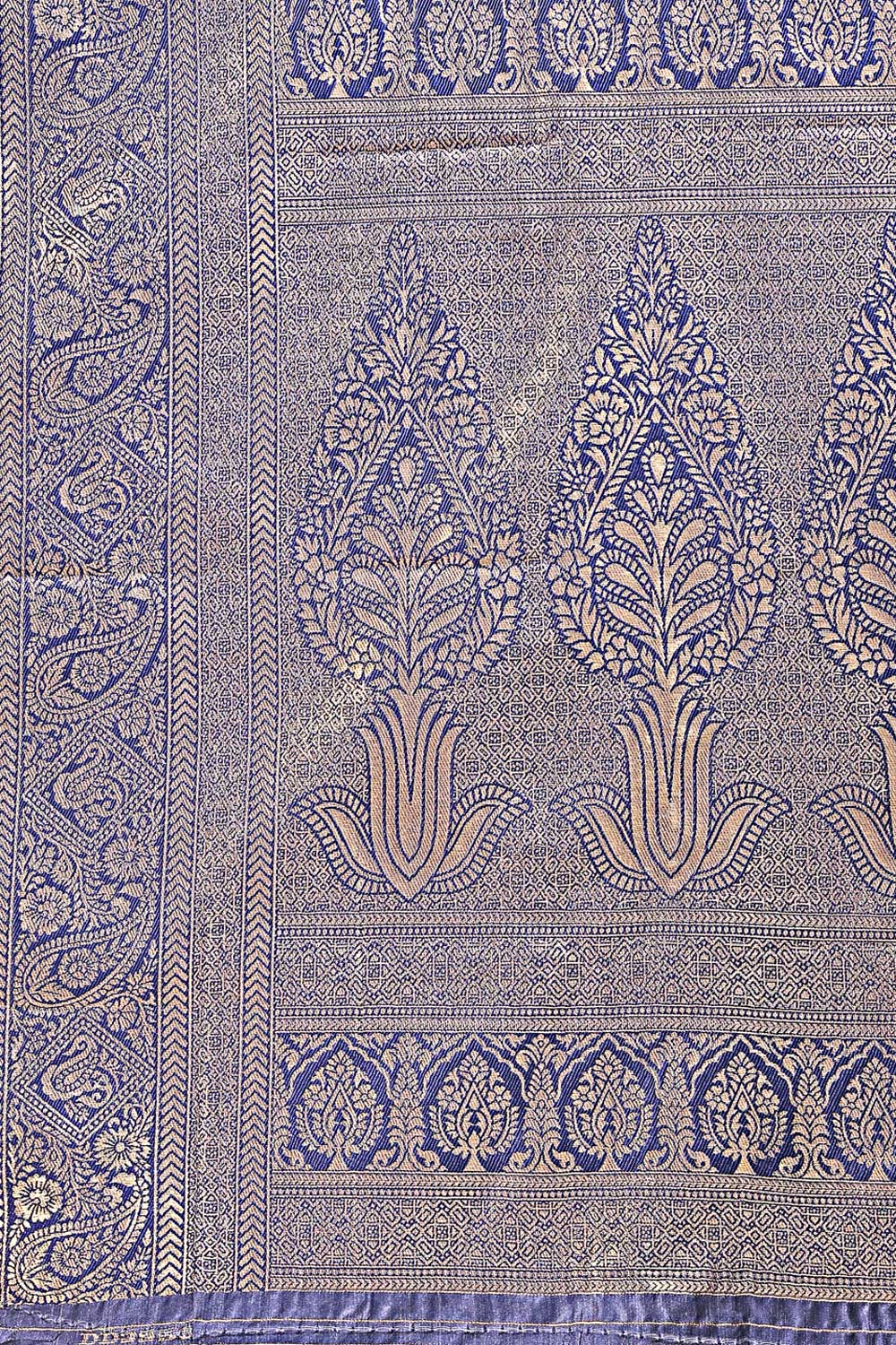 Navy Blue Color Delicate Banarasi Silk Two Tone Saree | Buy Online India