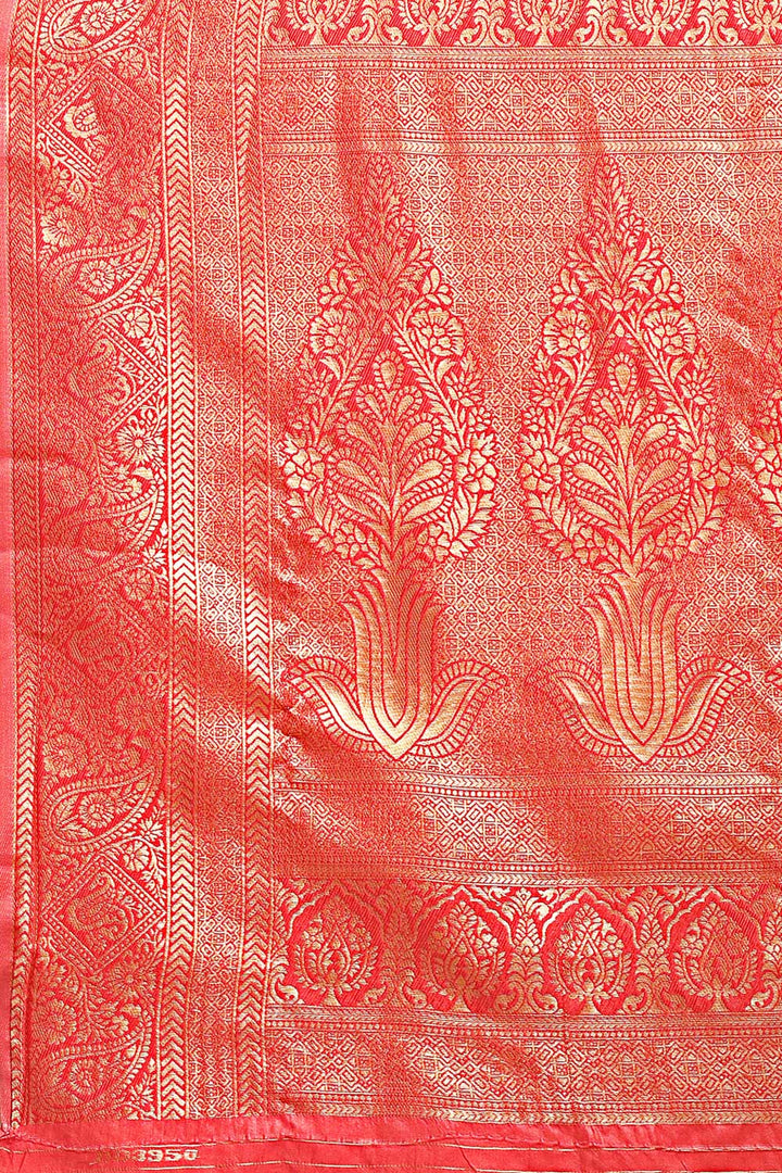 Engaging Red Color Banarasi Silk Two Tone Saree | Buy Online India