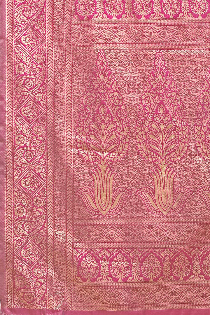 Amazing Magenta Color Banarasi Silk Two Tone Saree | Buy Online India