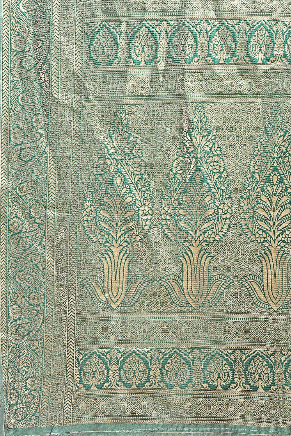 Green Color Chic Banarasi Silk Two Tone Saree | Buy Online India