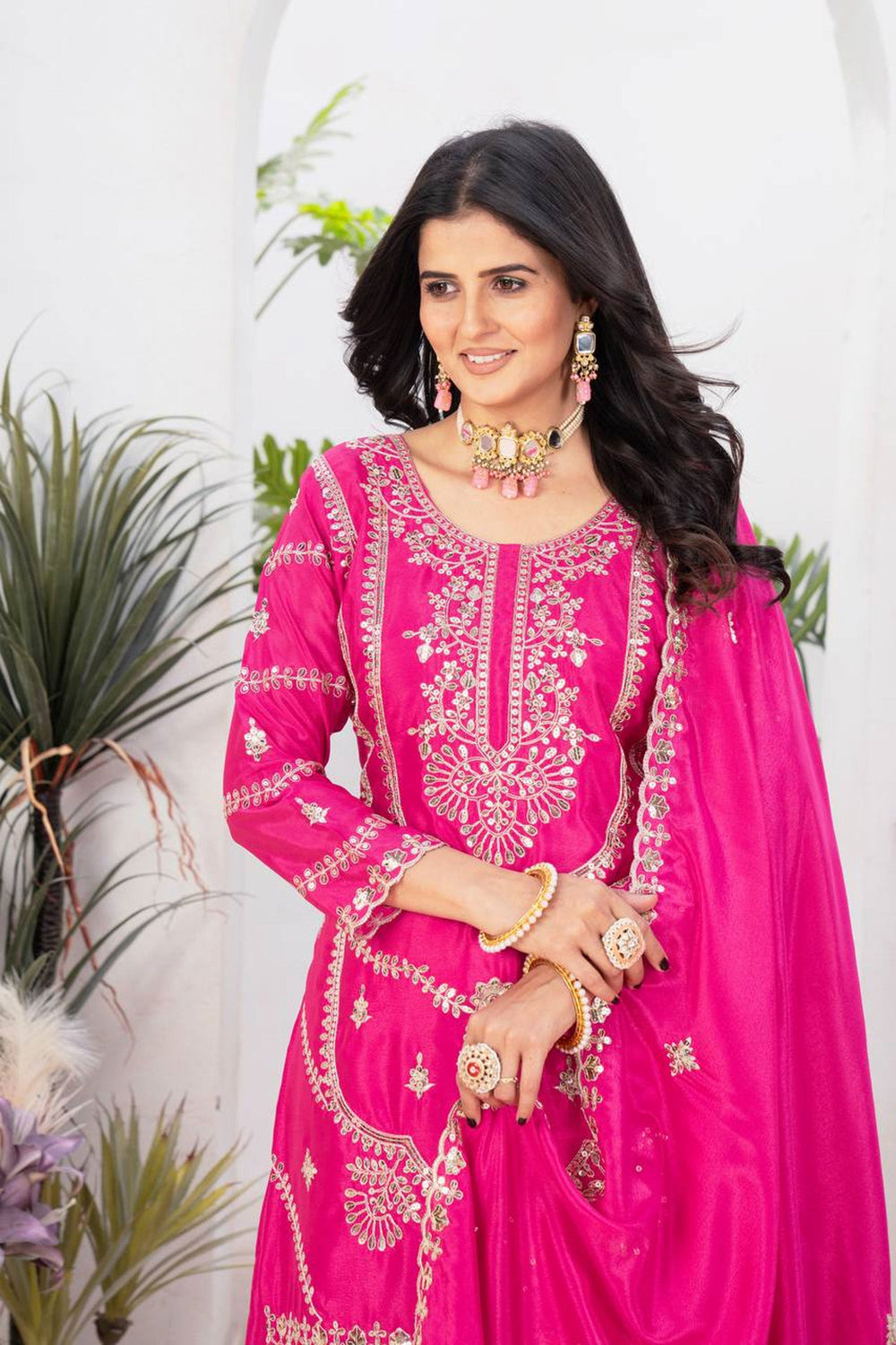 Pink Color Chinon Fabric Glorious Readymade Sharara Suit | Buy Online India