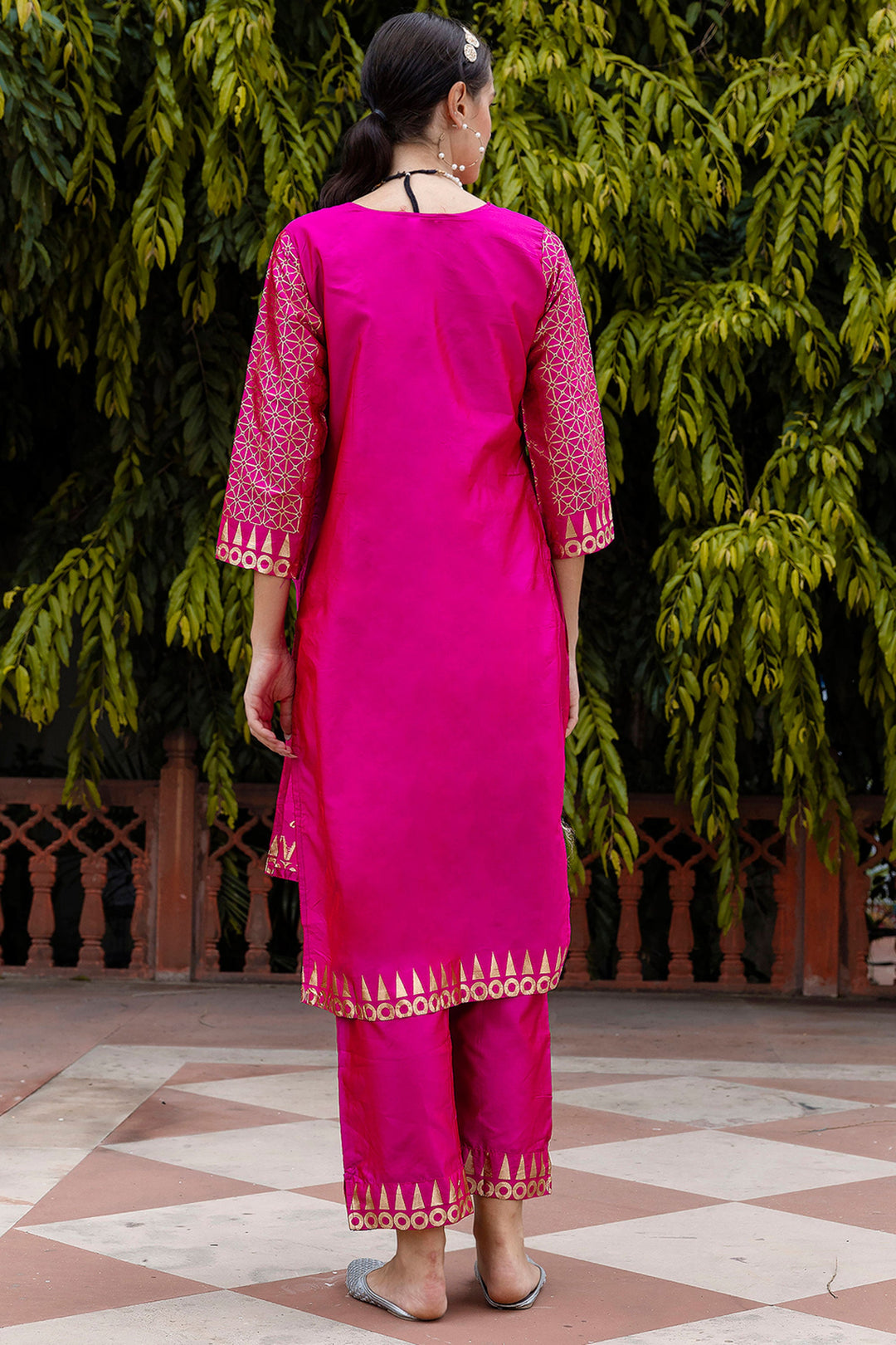Cotton Silk Fabric Jacquard Work Rani Color Attractive Salwar Suit | Buy Online India