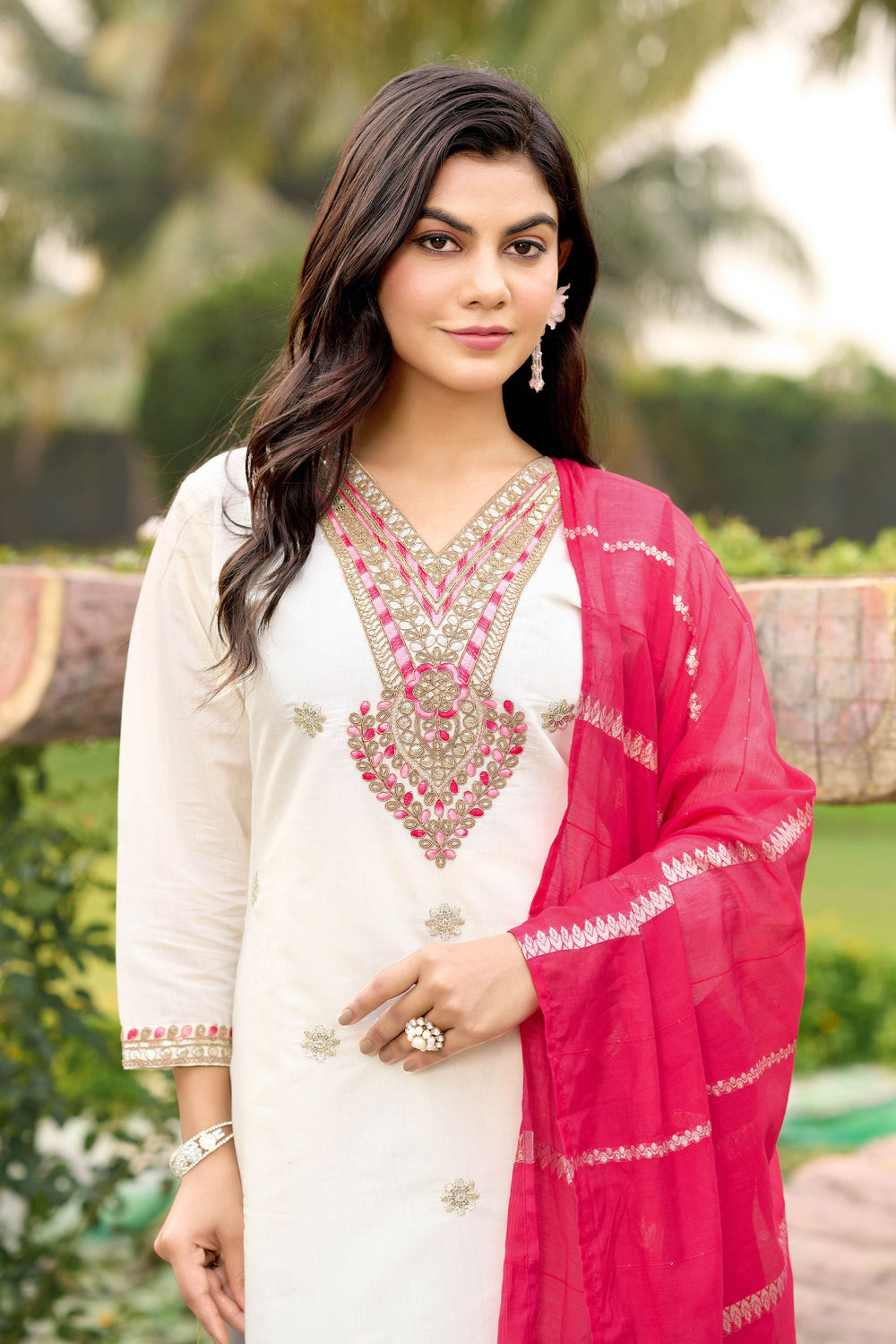 Art Silk Fabric White Color Amazing Readymade Salwar Suit | Buy Online India