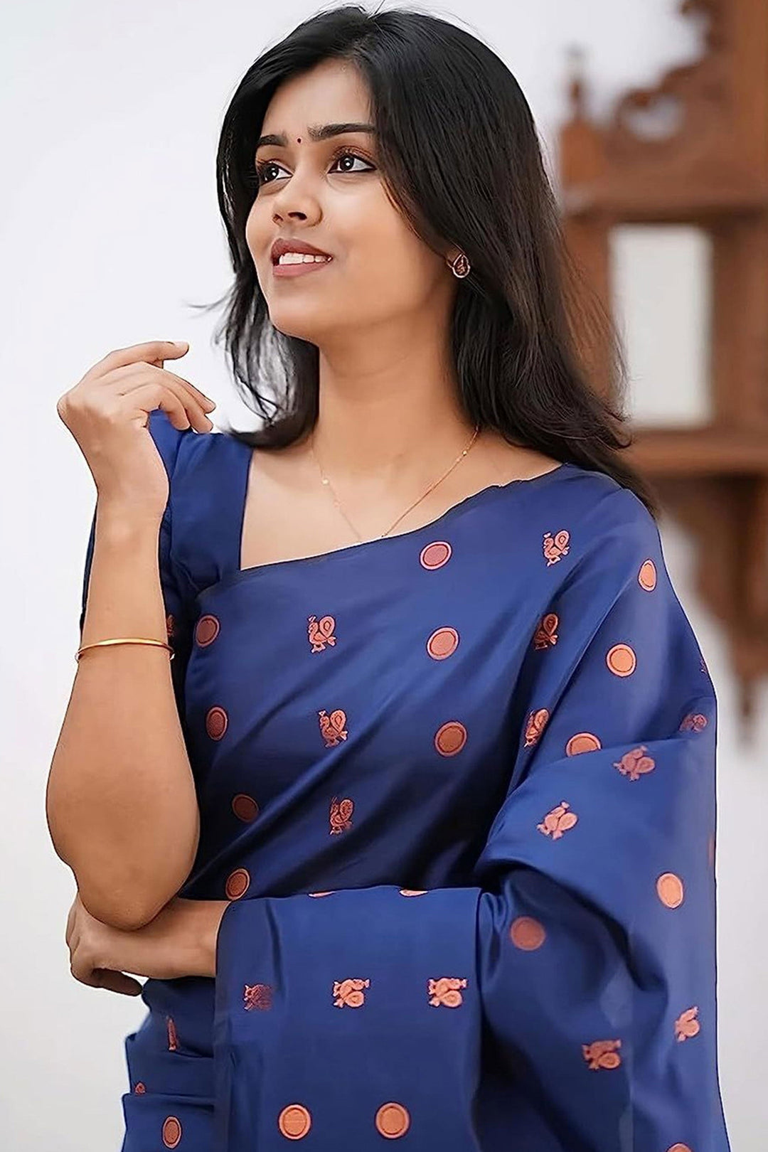 Art Silk Fabric Blue Color Excellent Saree With Jacquard Work | Buy Online India