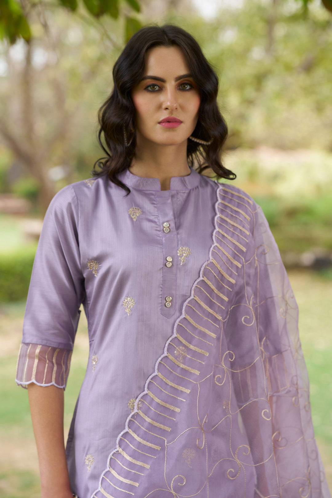Lavender Color Silk Fabric Coveted Readymade Salwar Suit | Buy Online India
