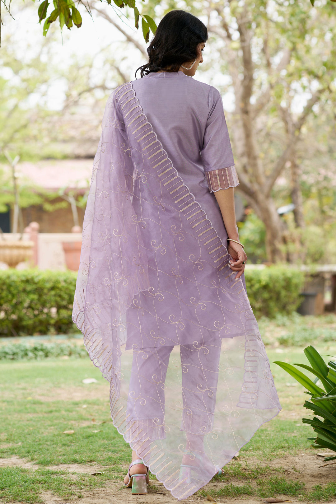 Lavender Color Silk Fabric Coveted Readymade Salwar Suit | Buy Online India