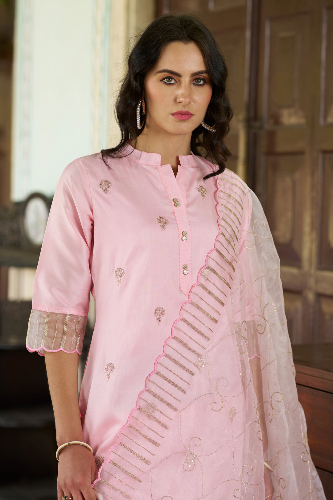 Silk Fabric Pink Color Excellent Readymade Salwar Suit | Buy Online India