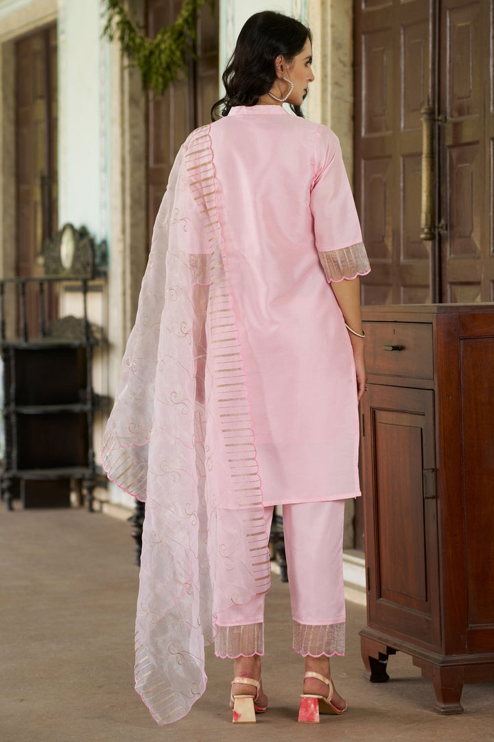 Silk Fabric Pink Color Excellent Readymade Salwar Suit | Buy Online India