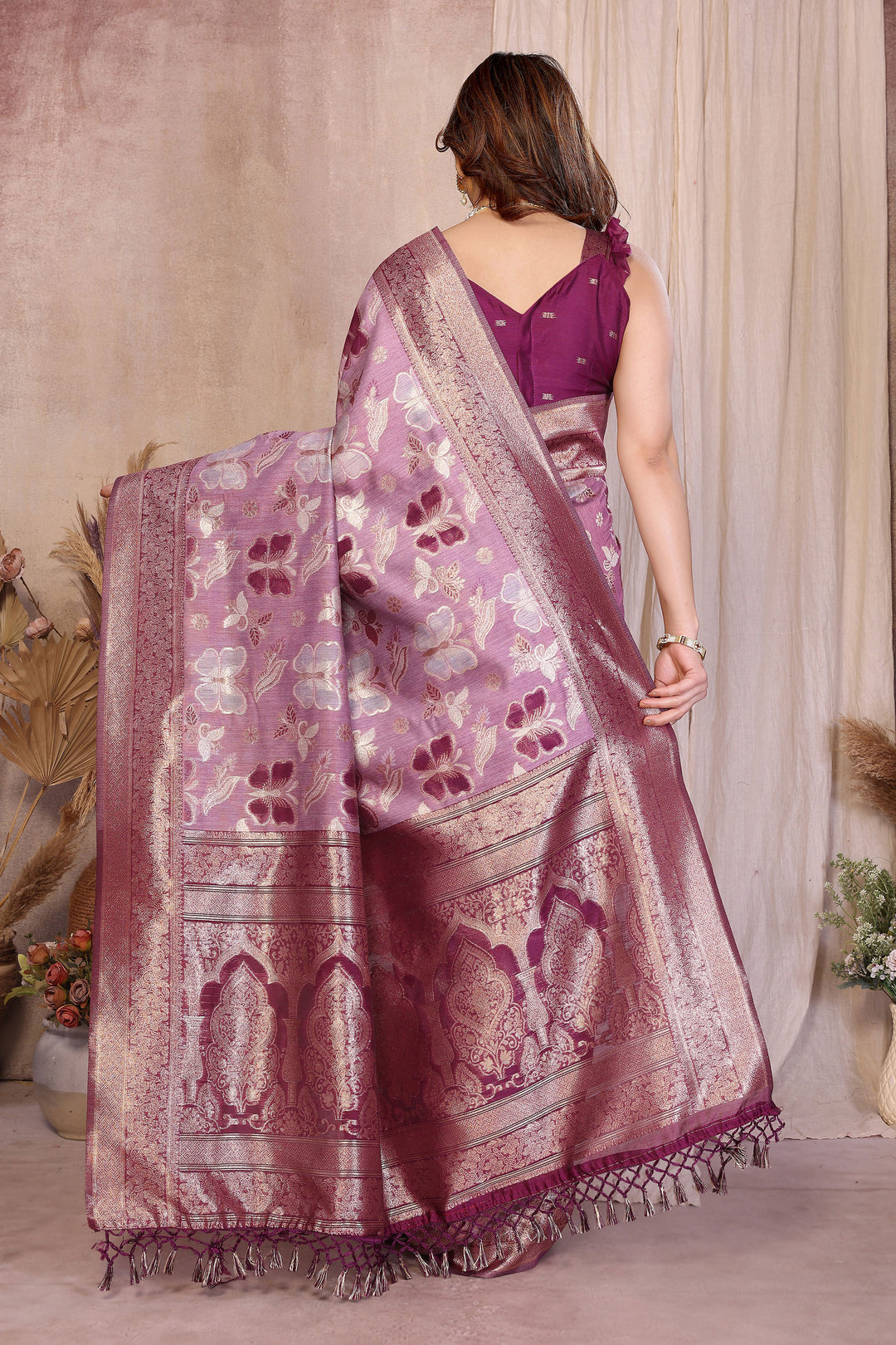 Delicate Pink Color Weaving Work Cotton Saree | Buy Online India