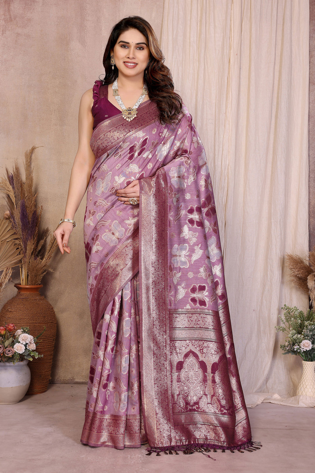 Delicate Pink Color Weaving Work Cotton Saree | Buy Online India