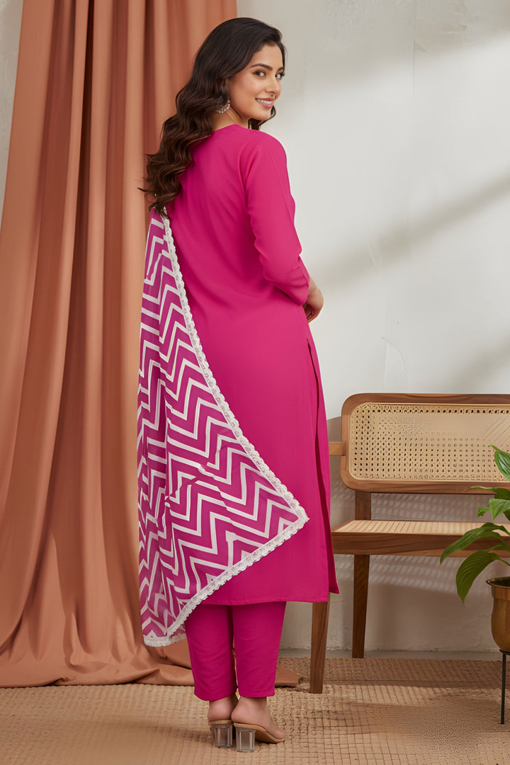 Rayon Fabric Pink Color Excellent Readymade Salwar Suit | Buy Online India