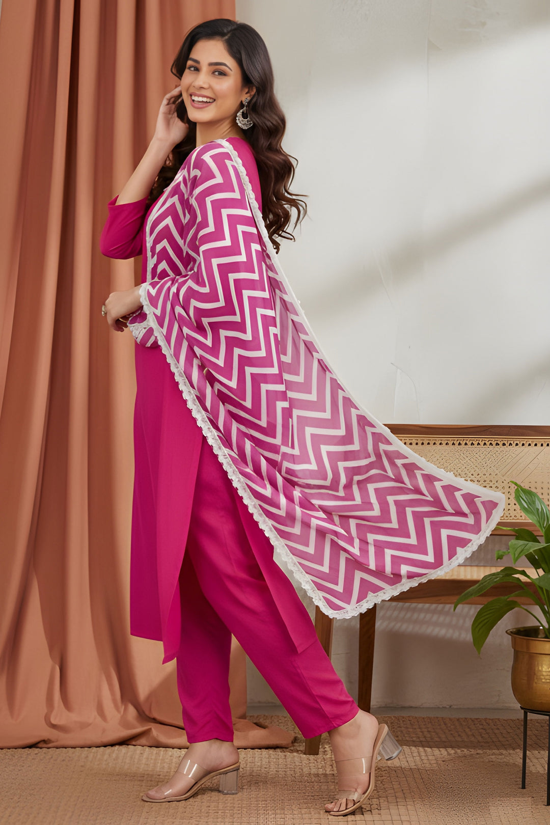 Rayon Fabric Pink Color Excellent Readymade Salwar Suit | Buy Online India