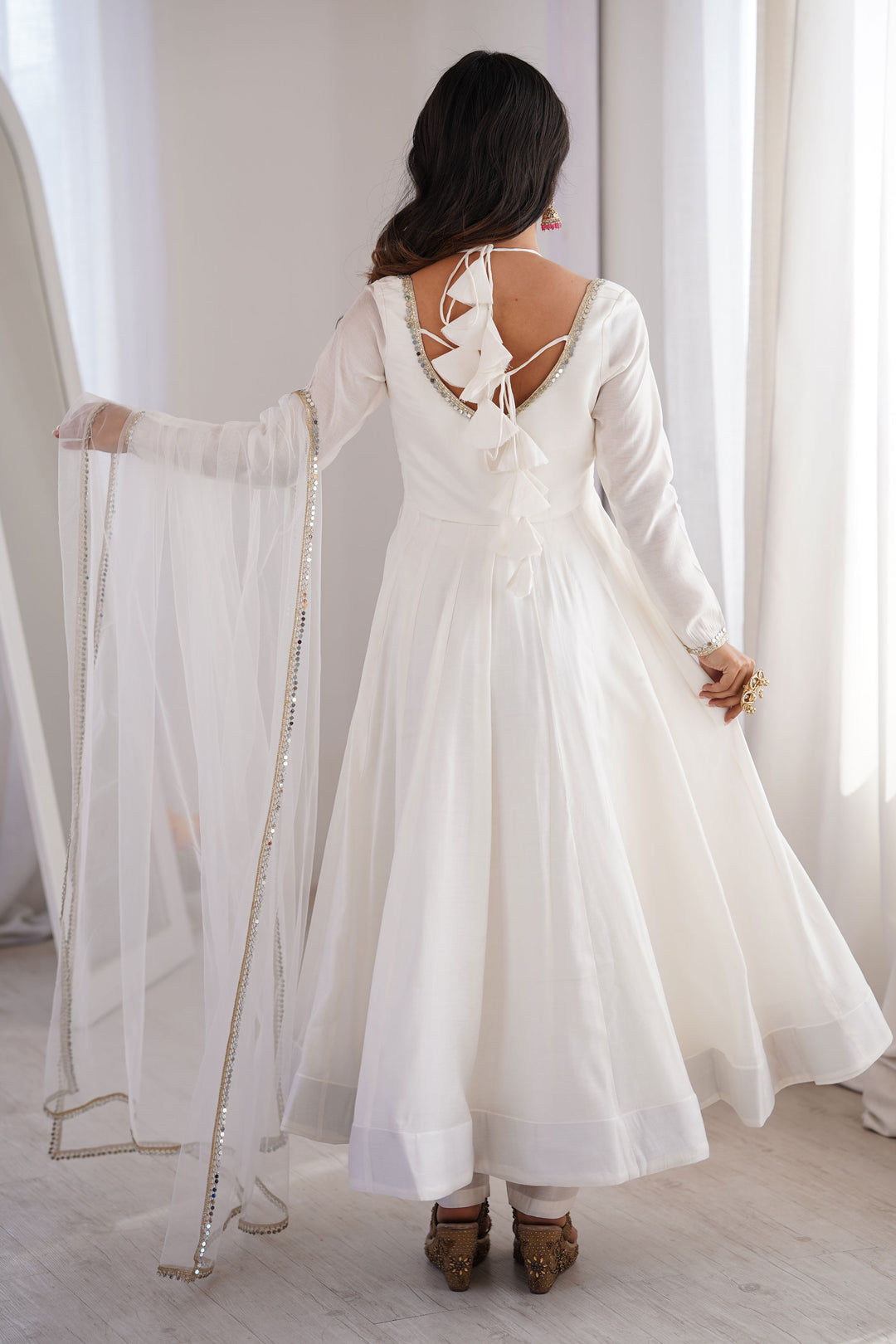 Art Silk Fabric Off White Color Attractive Readymade Anarkali Suit | Buy Online India