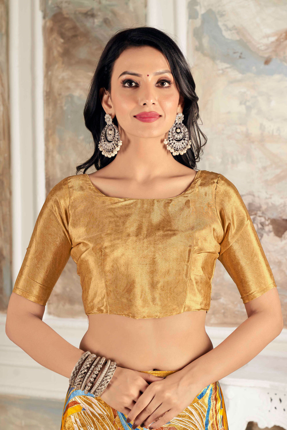 Trendy Crepe Silk Fabric Mustard Color Saree With Printed Work | Buy Online India