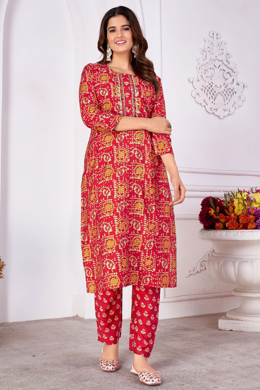 Komal Vora Tempting Art Silk Maroon Color Readymade Kurti With Bottom | Buy Online India