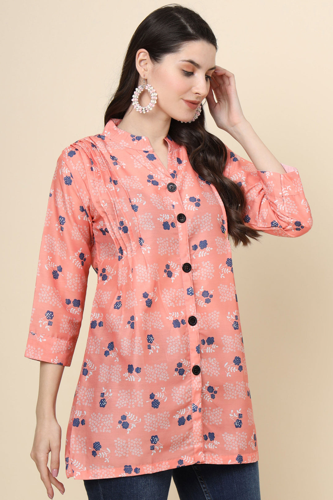 Readymade Orange Color Stylish Look Short Cotton Kurti | Buy Online India