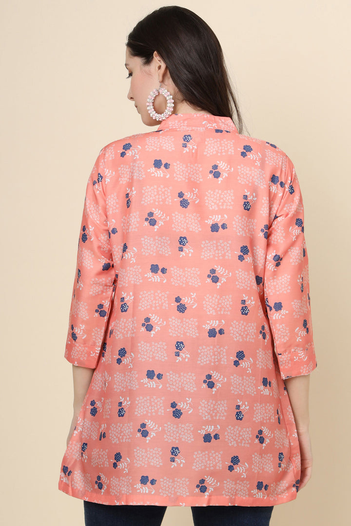 Readymade Orange Color Stylish Look Short Cotton Kurti | Buy Online India