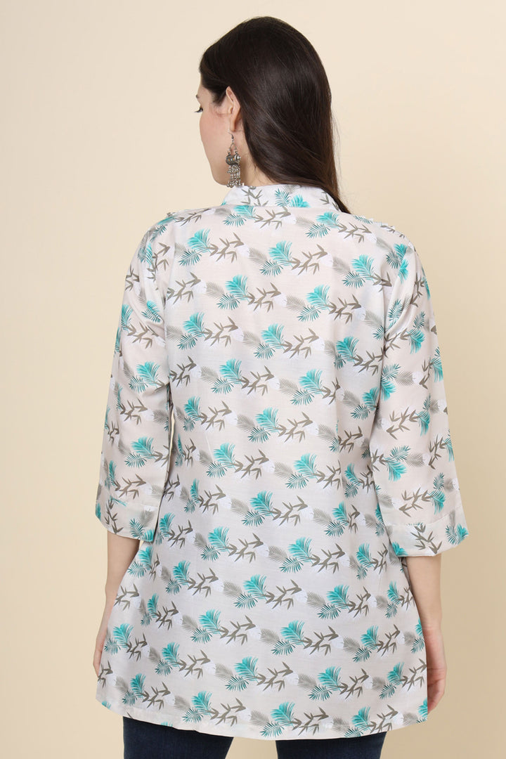 Readymade Off White Color Gorgeous Look Short Cotton Kurti | Buy Online India