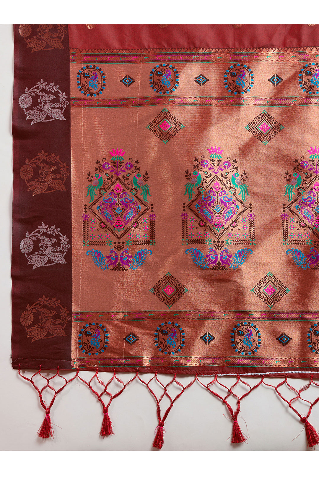 Banarasi Silk Fabric Maroon Color Magnificent Sarees | Buy Online India