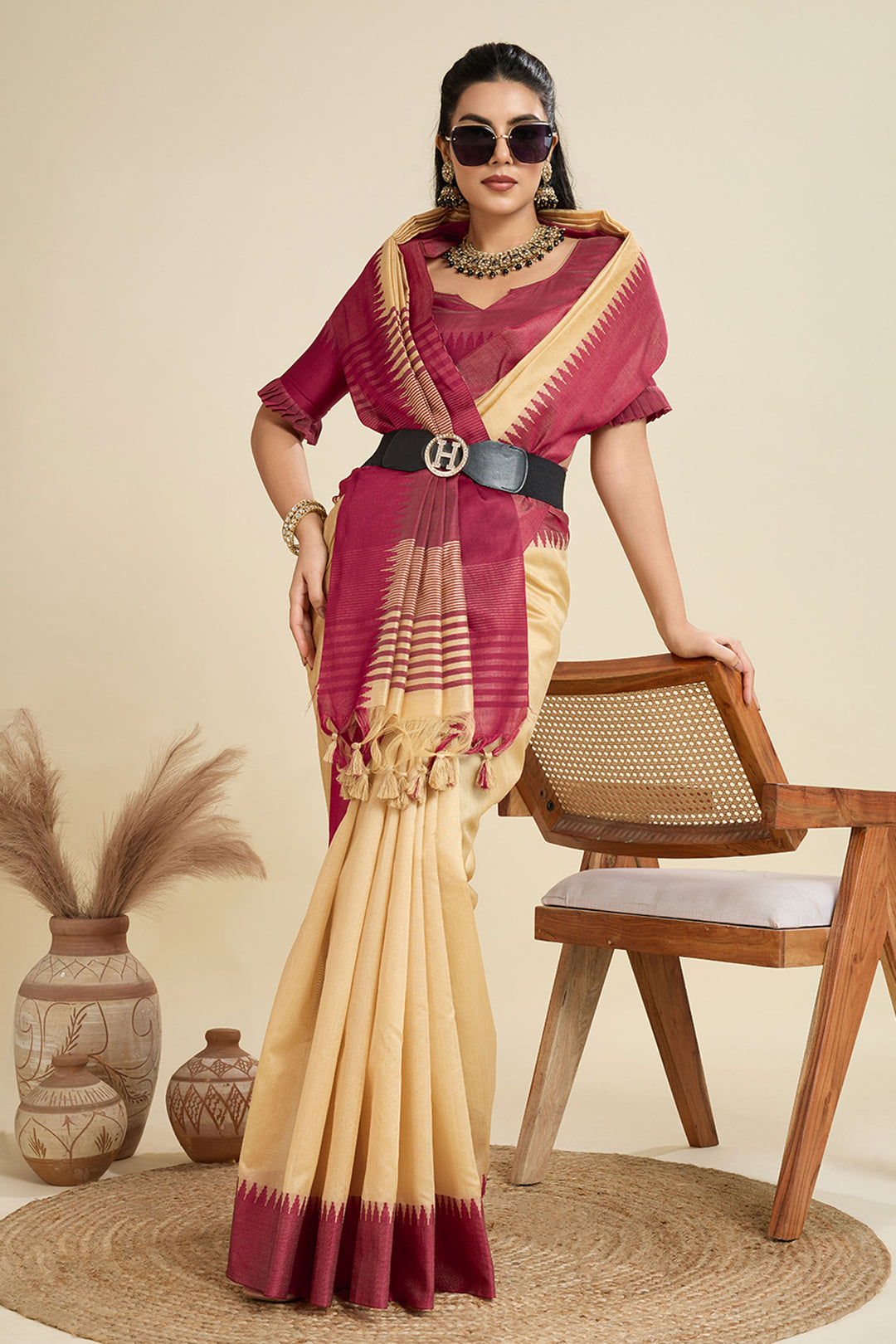 Chikoo Color Glorious Art Silk Festive Wear Saree | Buy Online India