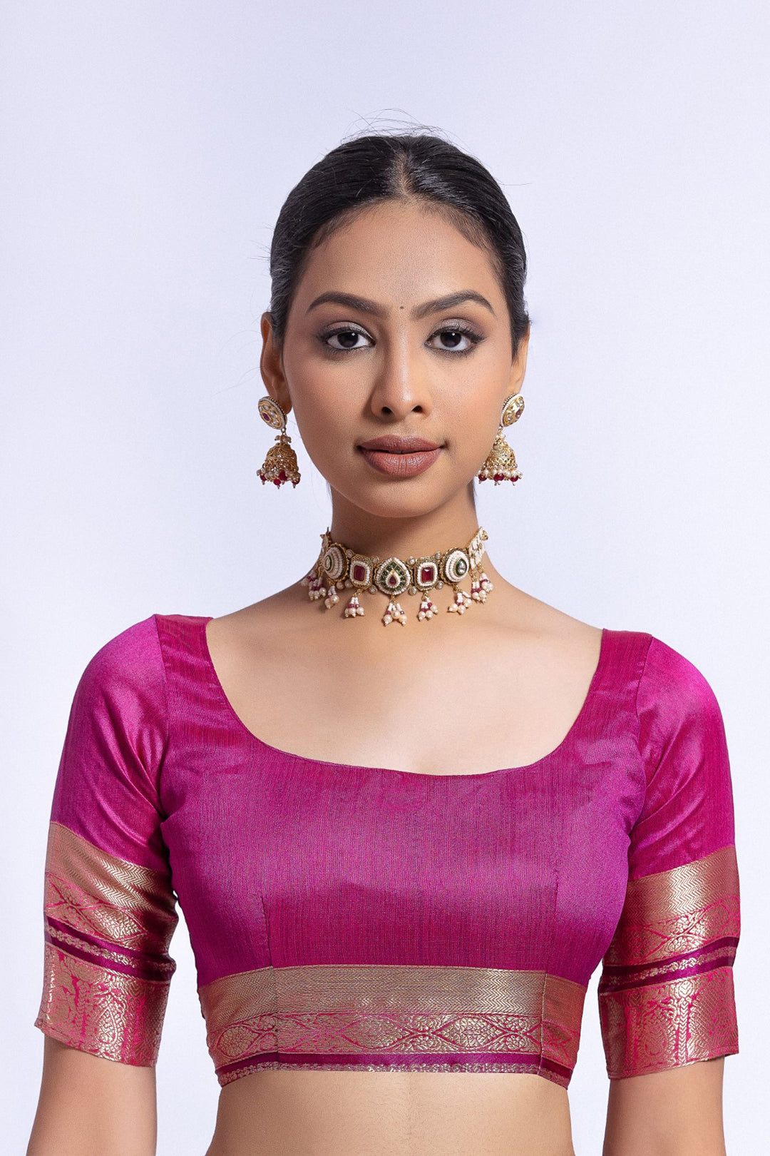 Pink Color Meenakari Zari Weaving Work Function Wear Raw Silk Saree | Buy Online India