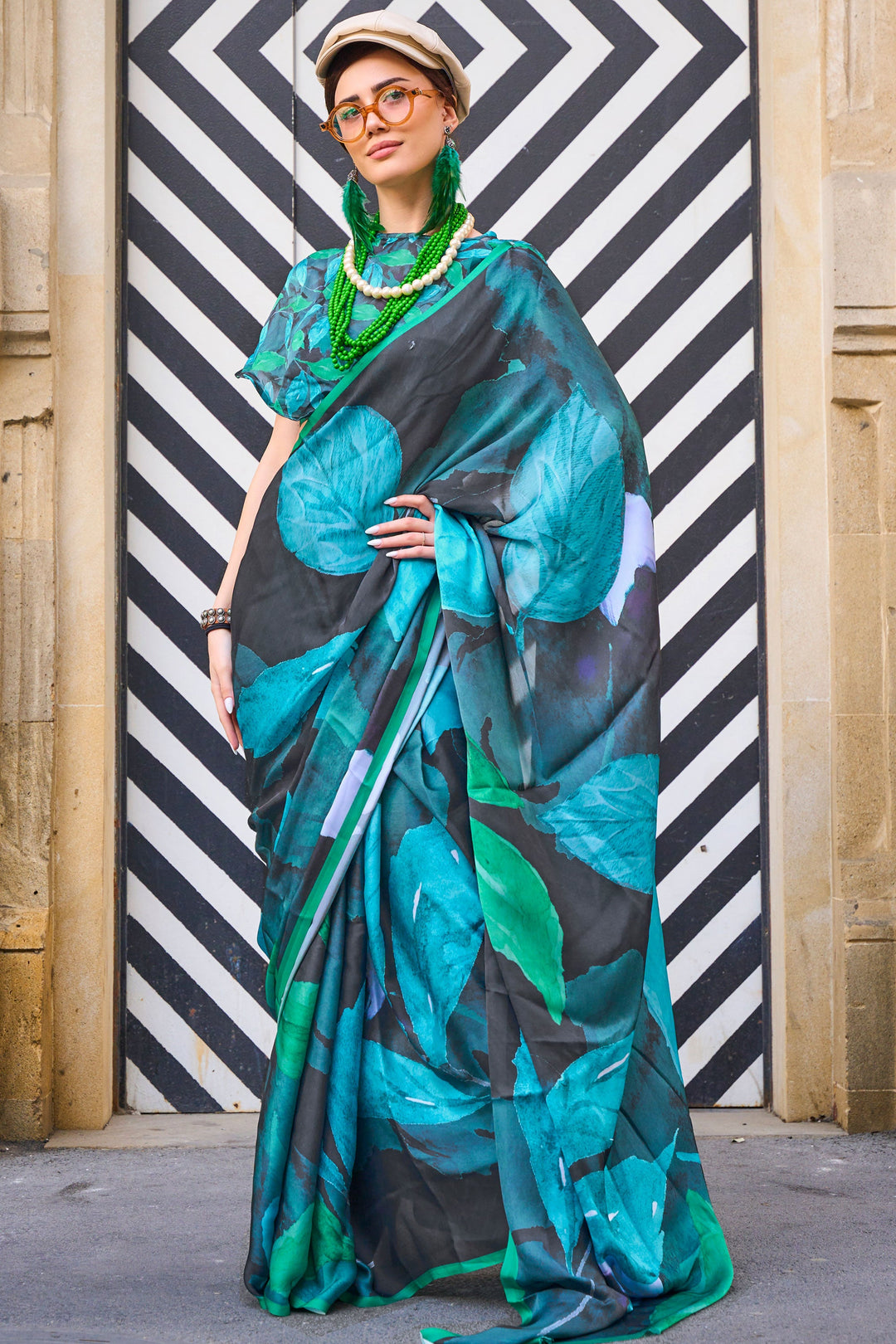 Multi Color Art Silk Fabric Engaging Saree With Printed Work | Buy Online India