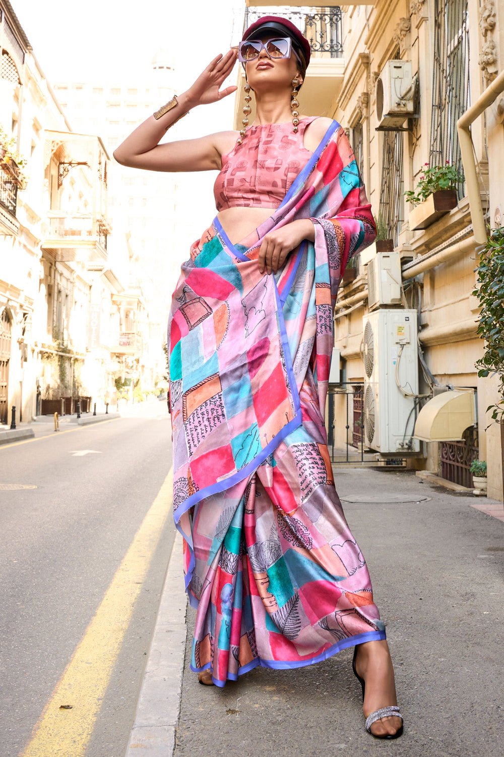Beguiling Printed Work On Multi Color Art Silk Fabric Saree | Buy Online India