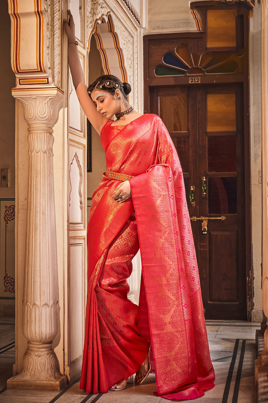 Amazing Weaving Work On Red Color Art Silk Fabric Saree | Buy Online India
