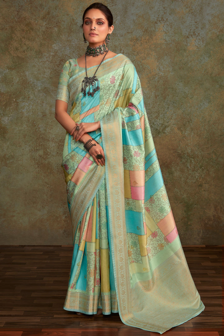 Art Silk Fabric Multi Color Riveting Saree With Printed Work | Buy Online India