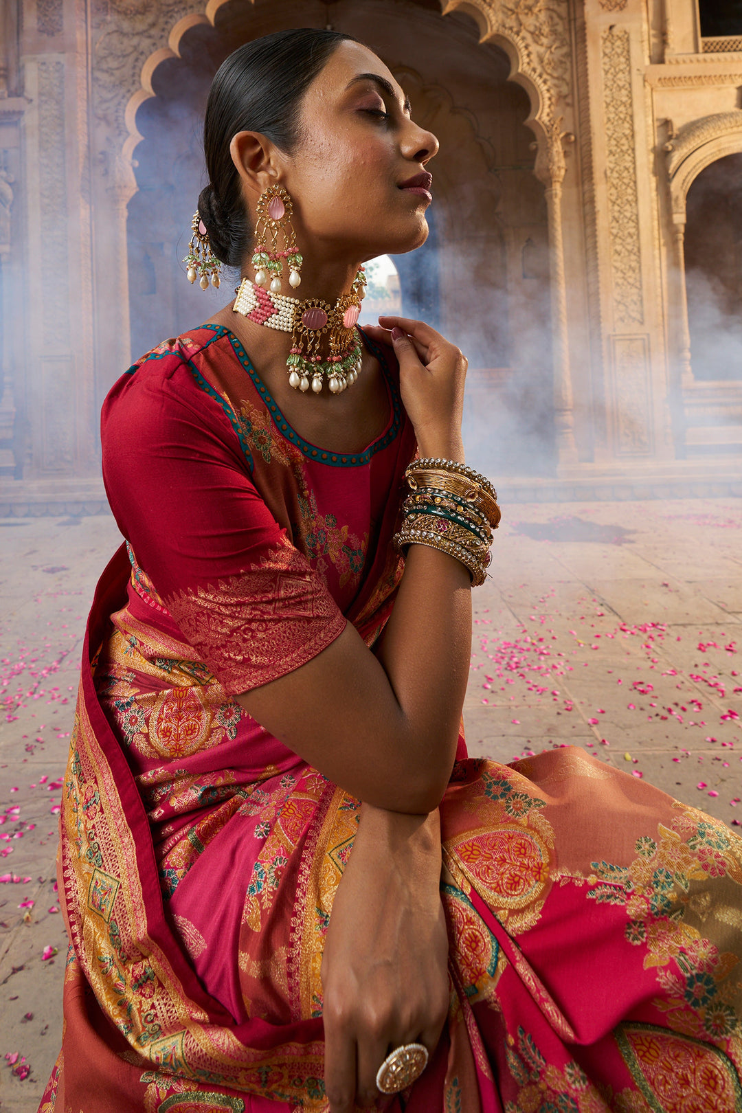 Pink Color Fascinating Weaving Designs Art Silk Saree | Buy Online India