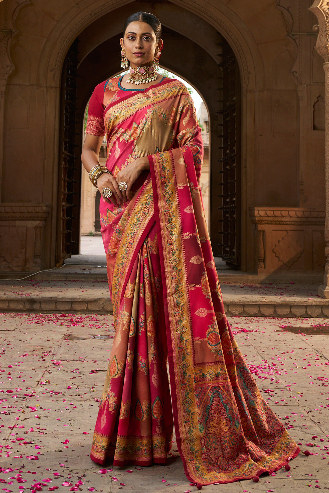 Pink Color Fascinating Weaving Designs Art Silk Saree | Buy Online India
