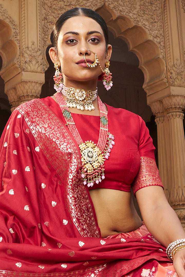Phenomenal Weaving Designs Red Color Art Silk Saree | Buy Online India