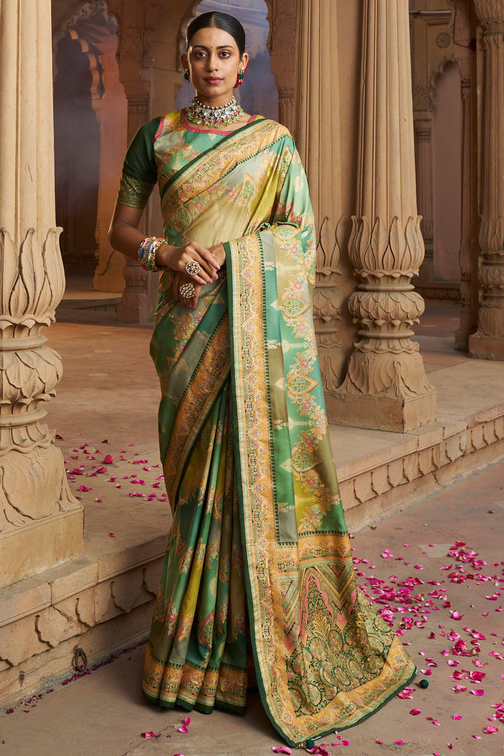 Glamorous Sea Green Color Weaving Designs Art Silk Saree | Buy Online India