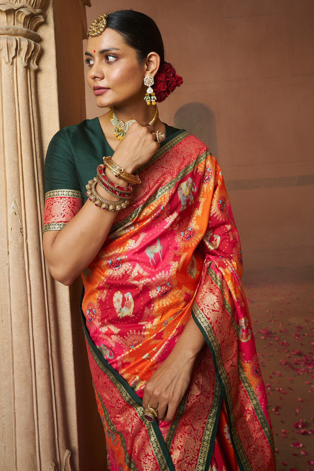 Rani Color Gorgeous Weaving Designs Art Silk Saree | Buy Online India