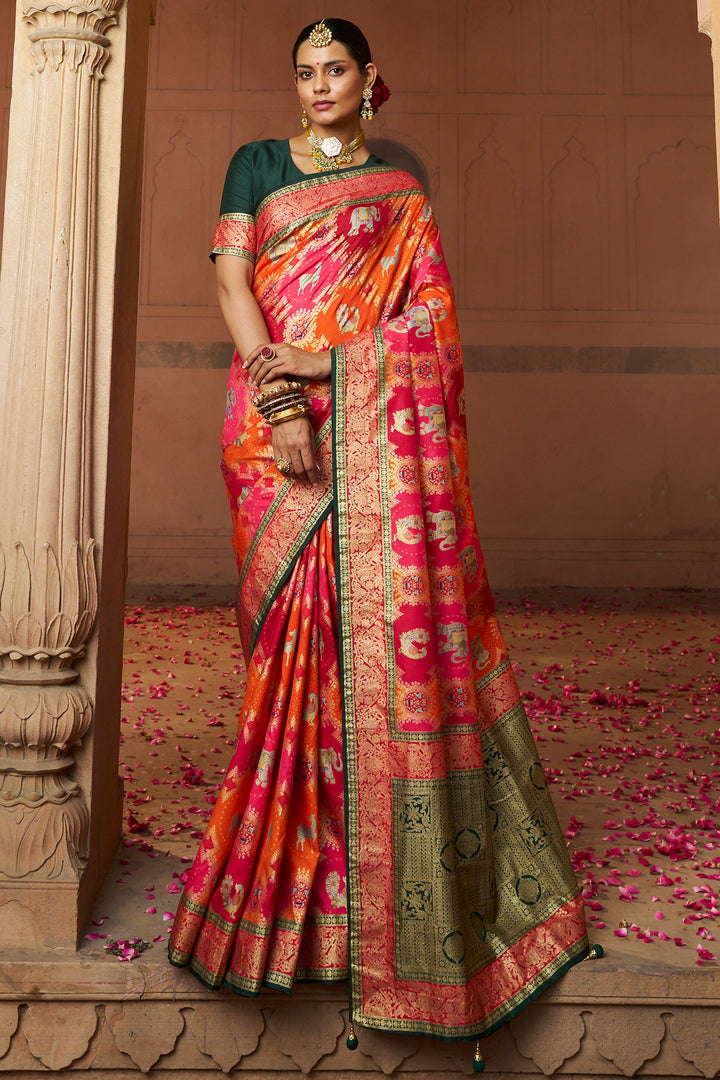 Rani Color Gorgeous Weaving Designs Art Silk Saree | Buy Online India