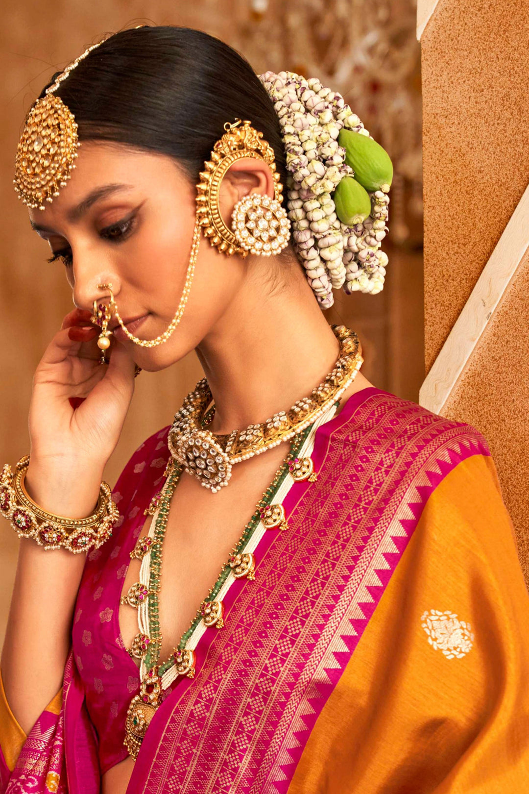 Art Silk Fabric Orange Color Patterned Patola Printed Saree | Buy Online India