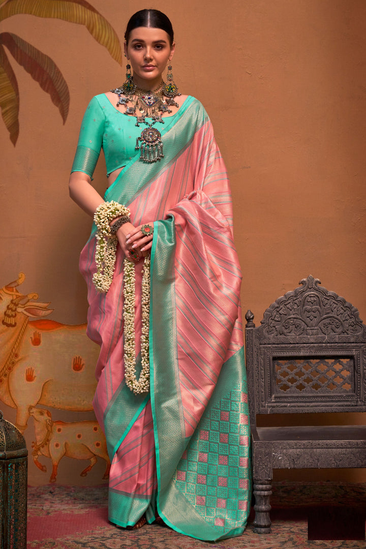 Pink Color Handloom Weaving Silk Fabric Sober Saree | Buy Online India