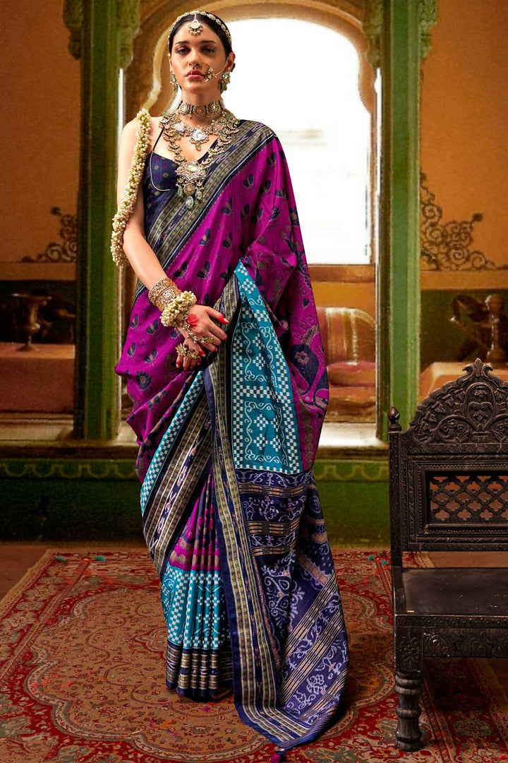 Fabulous Art Silk Fabric Magenta Color Printed Saree | Buy Online India